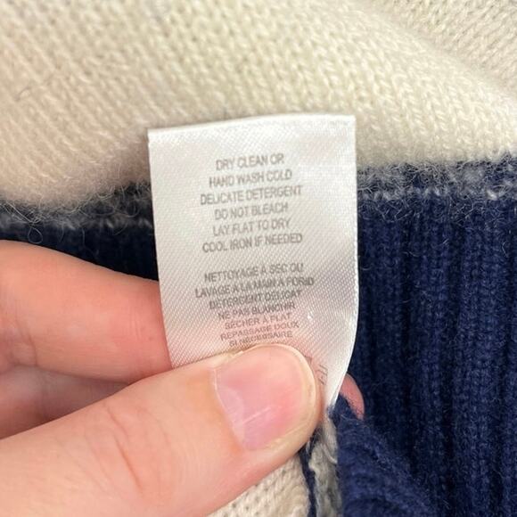 Kerri Rosenthal 100% Cashmere Mixed Stripe Colorful Heart Boxy V-Neck CardiganXS - Picture 8 of 9